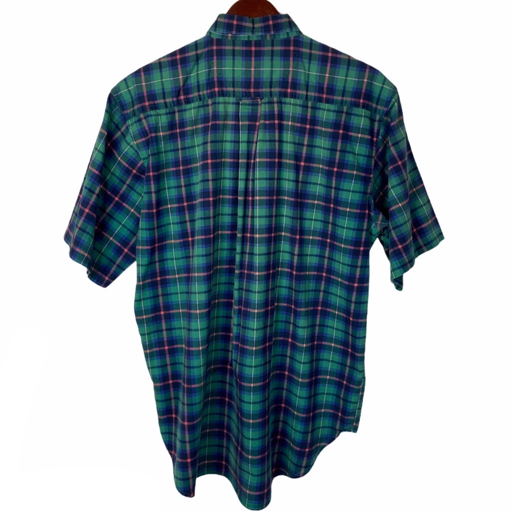 Vintage Ivy Crew Shirt Preppy Plaid Button Down Shirt Green - Picture 9 of 12
